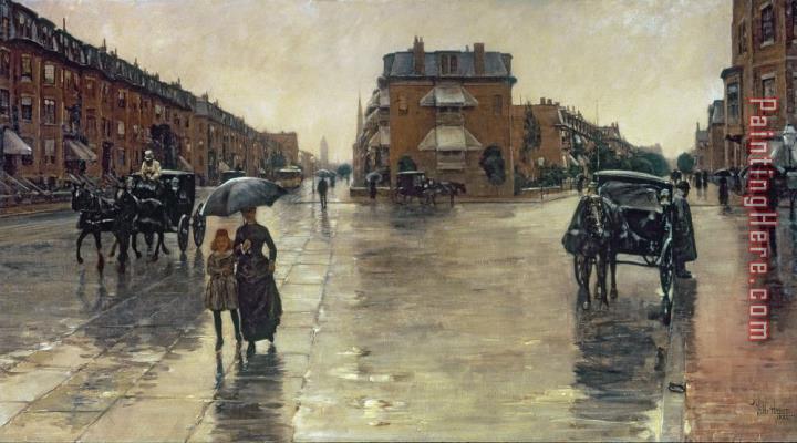 childe hassam A Rainy Day in Boston